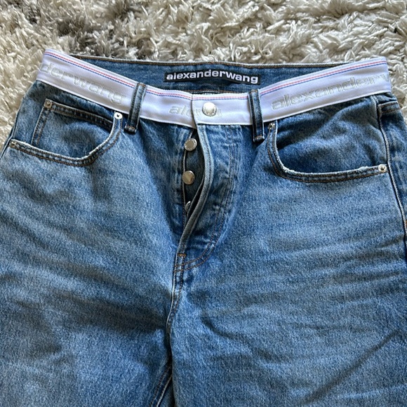 Alexander Wang logo waistband jeans,All Products : American Fashion Style Bags On Sale